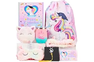 Larchio Graduation Gifts for Her Kindergarten Preschool Graduation Gifts for Girls, Unicorn Graduation Tumbler and Unicorn Necklace Eye Mask/Headband/Crossbody Bag for Girls Age 5-10