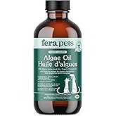 Fera Pets Algae Oil - Cats & Dogs Omega 3 Oil - Vegan - Immune, Heart, Brain, Skin and Coat Support - Includes Vitamin E, Org