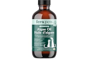 Fera Pets Algae Oil - Cats & Dogs Omega 3 Oil - Vegan - Immune, Heart, Brain, Skin and Coat Support - Includes Vitamin E, Org