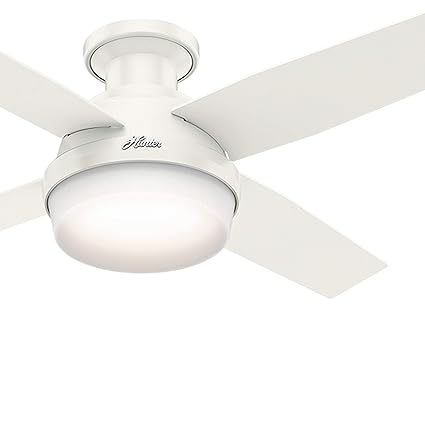 Hunter Fan 46 Inch Fresh White Contemporary Low Profile Ceiling