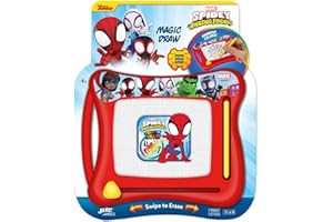 JA-RU Marvel Spiderman Magic Magnetic Drawing Board (1 Toy) Draw, Sketch & Doodle Tablet for Kids, Boys & Girls. Car Trip Game & Activity Travel Toys. Mess-Free Educational Learning Pad. C-6906-1s