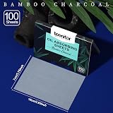 Teenitor Bamboo Charcoal Oil Blotting Sheets 200 Sheets 10x7 cm view 2
