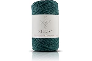 S SENSY Sensy Premium Macrame Cord 3mm 100% Cotton, 245 Feet, 3 Strand Twisted, Macrame Rope, Macrame String Cotton Yarn, Macrame Yarn (Forest Green)