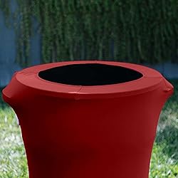 LA Linen Stretch Spandex Fitted Trash Can Cover for