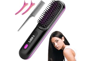 NIMEDALA Gobrush Pro-Portable Straightener Brush-Gobrush Pro, Hair Straightening Brush for Women-Rechargeable & Cordless (Black)