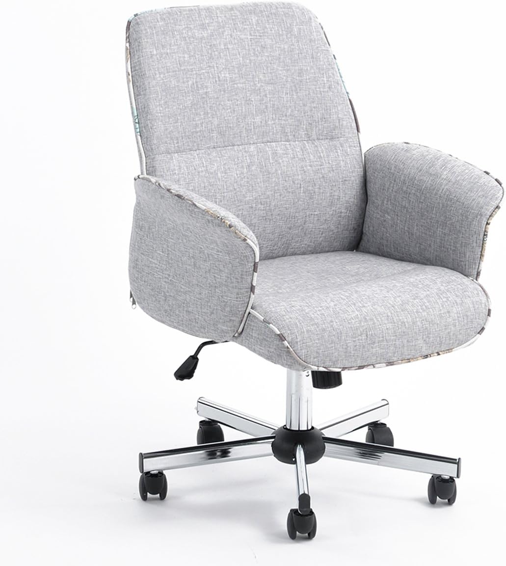 Vogue Carpenter Home Office Chair Height Adjustable Task Chair Fabric Leisure Grey Computer Chair With Arms