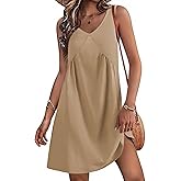 AI'MAGE Women's Swimsuit Coverup Sleeveless Beachwear Summer Casual Bathing Suit V Neck Bikini Coverups Mini Dress S-XXL