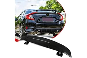 KKoneAuto 46Inch Universal Rear Spoiler, GT Style ABS Racing Spoiler Wing Lightweight, Carbon Fiber Style Rear Trunk Spoiler Wing Lid Tail Deck