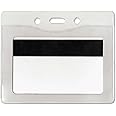 ADVANTUS Security Badge Holder, Horizontal, 3-7/8 x 2-5/8" Insert Size, Pre-Punched, Vinyl, Box of 50 (75411)