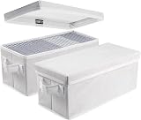 UENTIP CD Storage Boxes With Lids Pack of 2 White 13.2 x 5.9 x 5.3