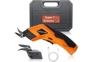 GENERIC Super Scissors, Cardboard Cutter，Electric Box Cutter,Ultimate Cutting Tool for Home& Craft,Cordless Electric Scissors 2 Blades Included，Cutting Fabric, Cardboard & Plastic（Orange Color）