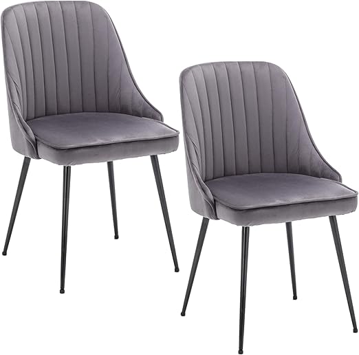 Deuline 2x Esszimmerstuhle Esszimmerstuhl Kuchenstuhl Sgs Zertifiziert Metall Beine Polsterstuhl Retro Design Stuhle Sessel Lehnstuhl Copenhagen Grau Samt 521225 Amazon De Kuche Haushalt