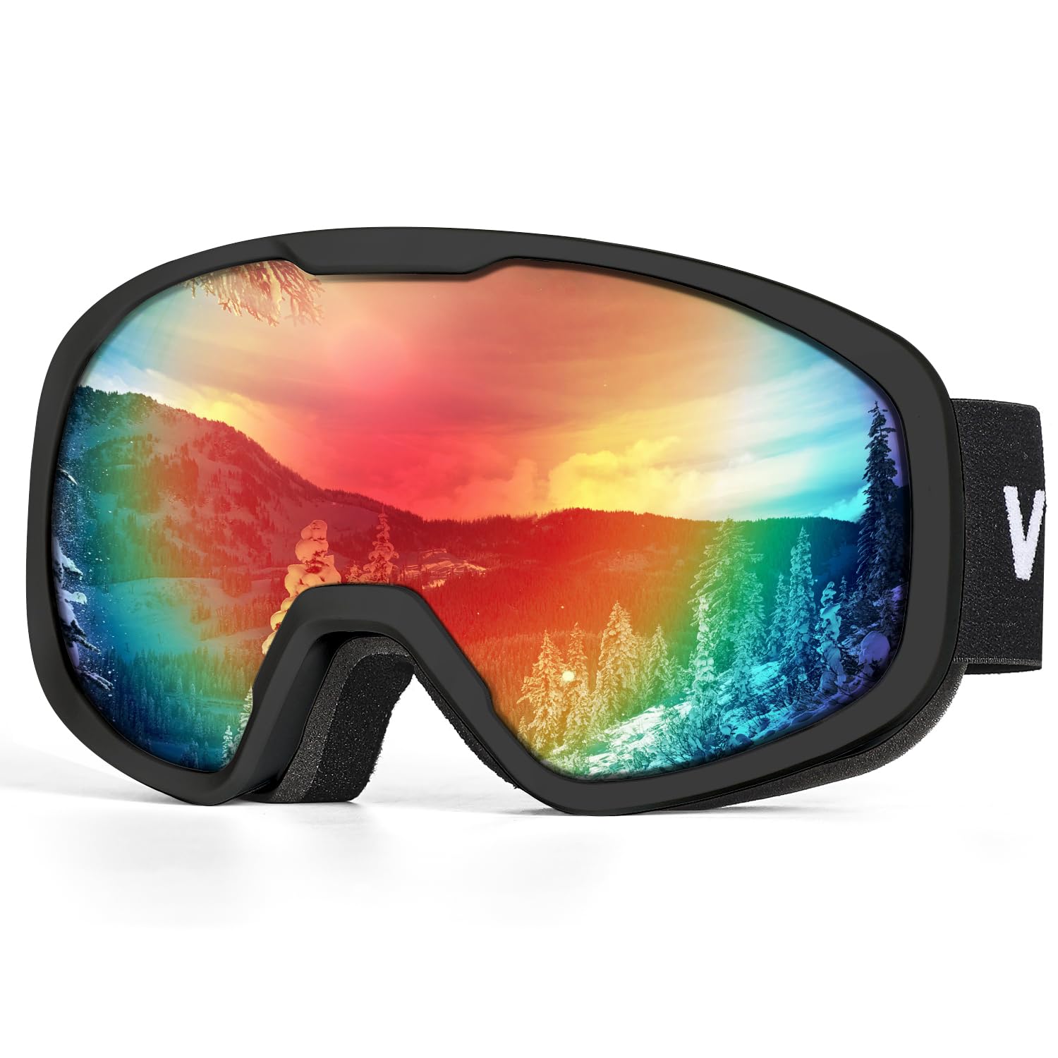 Victgoal Ski Goggles Men Women Snowboard Goggles Anti-Fog OTG Designed Goggles with UV Protection Spherical Lens for Winter Snow Sports Skiing Snowboarding (Red lens/Black frame)