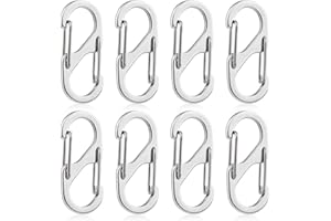 LXVKOER 8PCS Zipper Pull Replacement - Stainless Steel Zipper Locks for Backpacks, Backpack Zippers Lock Clip Quick Disconnect Carabiner Clip to Keep Zippers Closed (Silver)