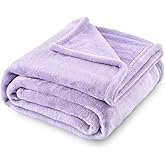 SOCHOW Flannel Fleece Blanket Throw Size, All Season Super Soft Cozy Blanket for Bed or Couch, Lilac, 50x60 inches