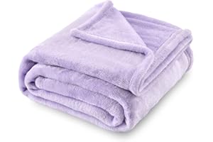 SOCHOW Flannel Fleece Blanket Throw Size, All Season Super Soft Cozy Blanket for Bed or Couch, Lilac, 50x60 inches