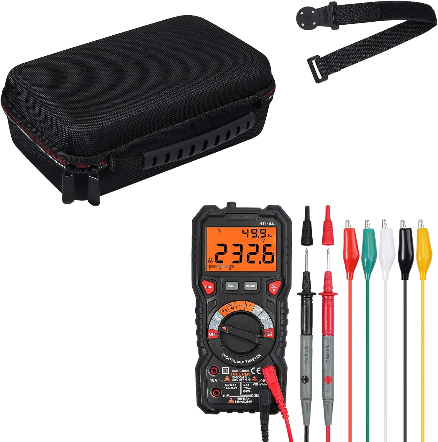 Proster Multimeter 6000 Count + Multimeter Storage Case with Hanger
