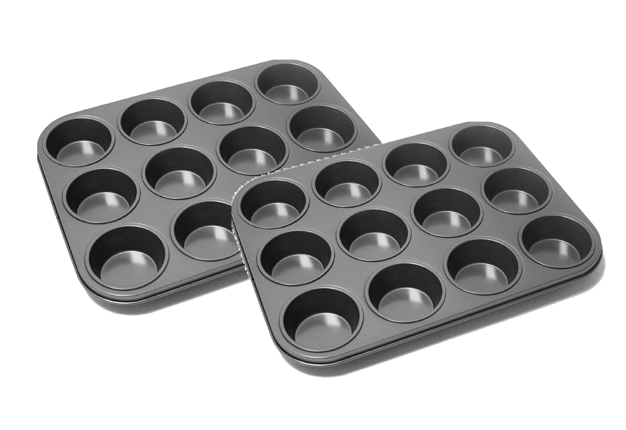E-Fast 2pcs Muffin Tray 12 Cups Muffin Tray Bakeware Cupcake Moulds