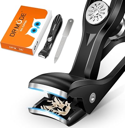 DRMODE Angled Head Nail Clippers for Thick Nails Seniors Wide Opening 9mm