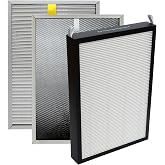 PUREBURG Replacement Filter Pack Compatible with Nuwave OxyPure 47001, 47002, 47003, 47004 Air Purifiers,1-Pack (3 Filters) H13 HEPA Activated Carbon Stainless Steel Pre-filters,Ozone Removal Filter