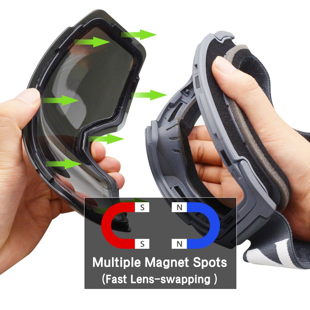 Zionor X4 Ski Snowboard Snow Goggles Dual Layers Lens Spherical