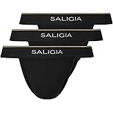 SALIGIA Men’s Bikini Briefs Underwear Sexy, Tag-Free & 50s Modal High-Cut Brief with No-Fly Pouch 3-Pack