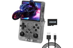 HHU R40S Pro Handheld Game Console, Over 30,000 Pre-Installed Games, More Than 20 Retro Emulator Systems, 3.5 inch IPS Full-View HD Screen，256GB (Gray)