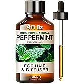 Kukka Peppermint Oil - Huge 4 Fl Oz - 100% Pure Natural Peppermint Essential Oil to Invigorate & Awaken Your Senses - Experie