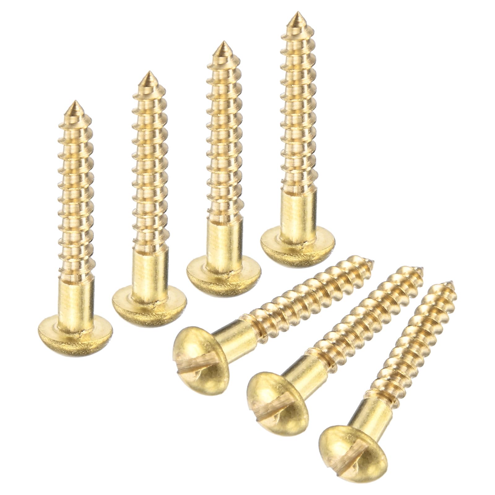 Photo 1 of M METERXITY 50-Pack Wood Screws, M2.5 x 18mm Brass Slotted Round Head Self-Tapping Screw Indoor Fasteners for Woodworking/Furniture Repair/Industry/Gardening/DIY Crafts Decorative Screws