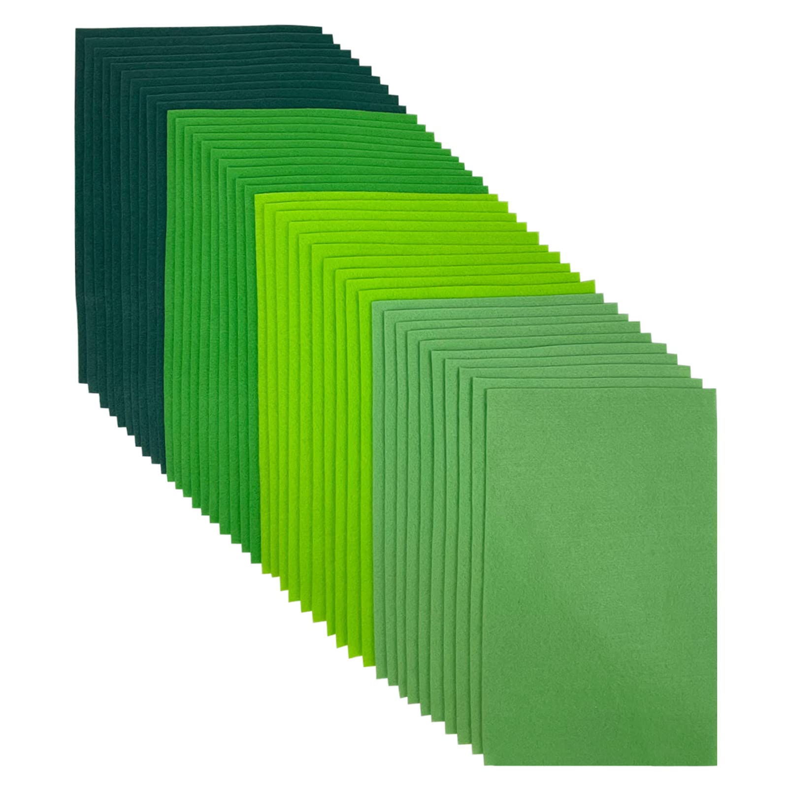 Jtnohx Craft Felt Fabric, 20x30cm Felted Sheets for Crafts, 4 Colours 40 Pieces Colour Felt Sheets for DIY Decorations and Party Projects(Green Series)