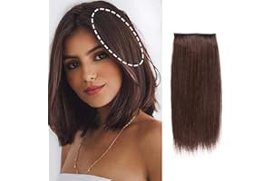 FEIPRO Clip in Hair Extensions Silky Straight Real Remy Human Hair Double Weft One Piece Wiglets Hair Pieces for Thinning Hai