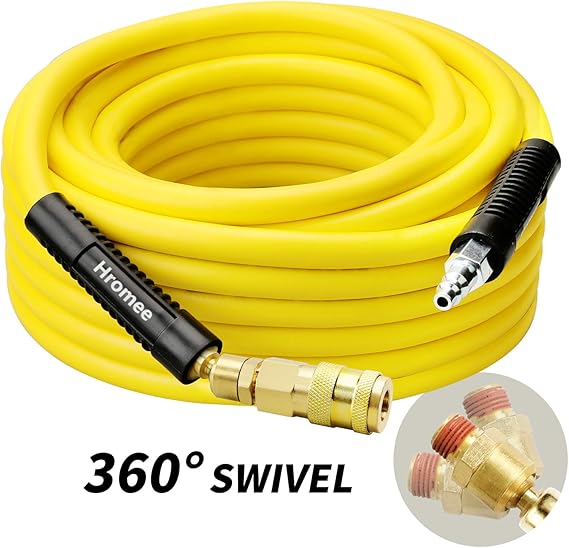 Hromee Air Compressor Hose 3/8Inch x 50 Feet Hybrid Rubber & PVC Hose