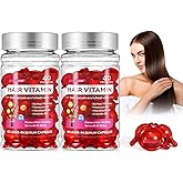 2 Box Hair Treatment Serum Oil Capsules,Enriched with Moroccan Macadamia Avocado Oils Vitamins A C E Pro B5, Leave-in Molecular Repair Hair Vitamins Serum for Dry Damaged Hair. (80 Pcs)