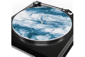 Qehuruxo Marble Blue Turntable Platter Mat 3mm Turntable Mat for 12 Inches LP Vinyl Record Reduce Noise and Dust Enhance Music Quality Slipmat Anti-Static
