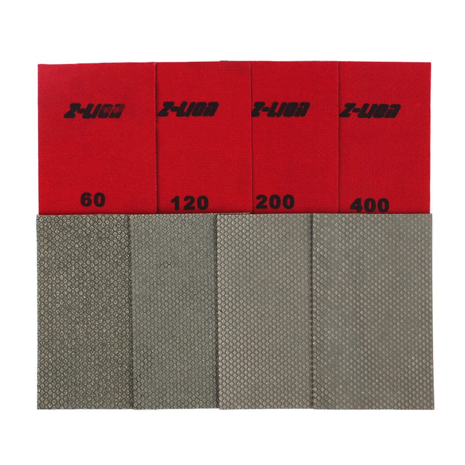 Z-LION 4 Pieces Diamond Abrasive Paper Sheets Diamond Sandpaper for Sanding Stone Glass Ceramic