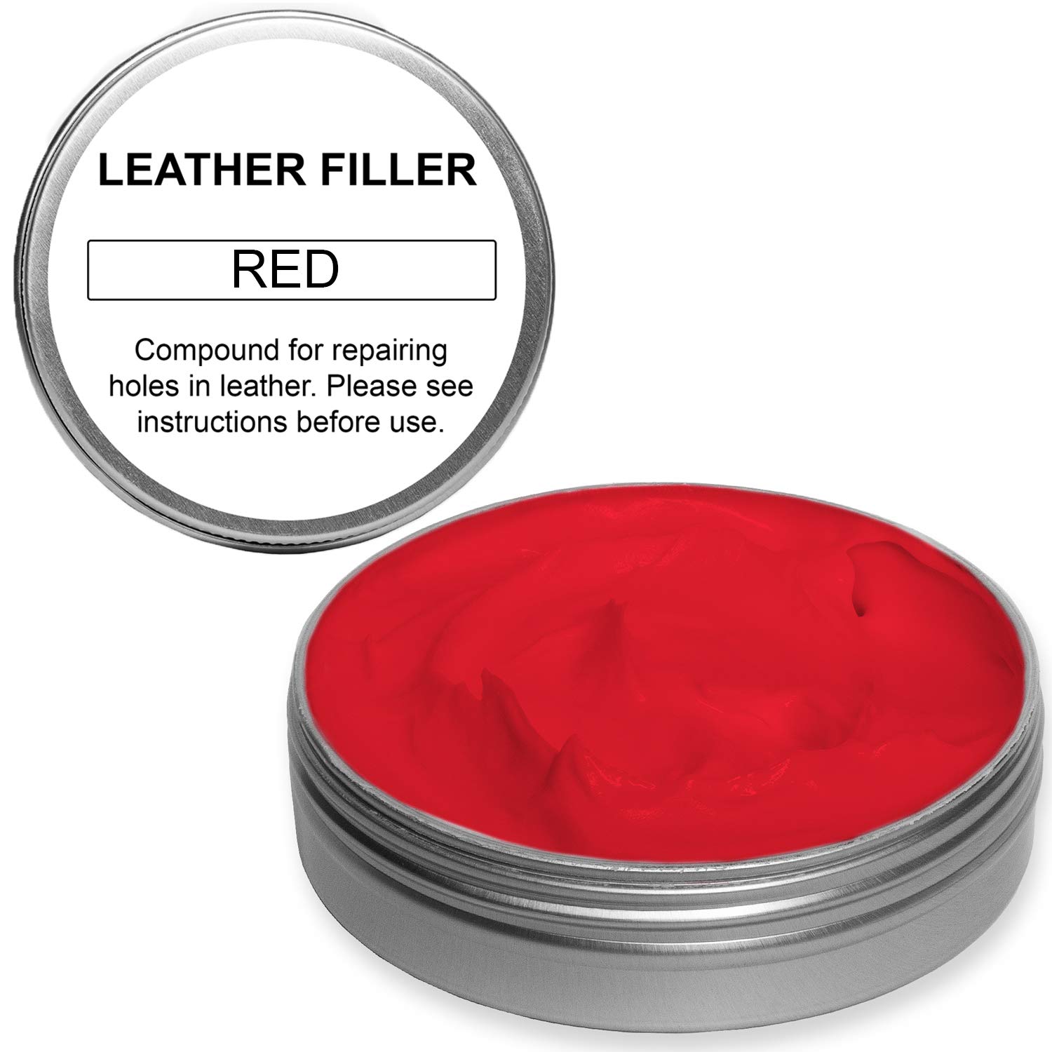Scratch Doctor Leather Filler Repair Compound Fill Holes Cracks Scratches Scuffs on Leather Furniture Car Seats Shoes and Bags (Red, 10ml)