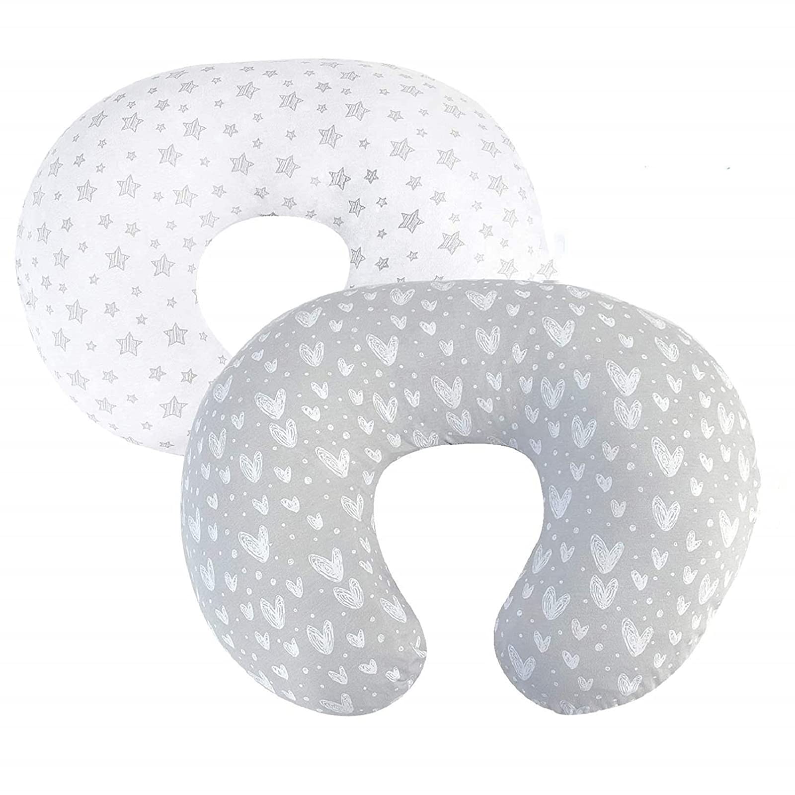 SH-RuiDu Baby Nursing Pillow Cover, 2 Pack Newborn U-Shaped Breastfeeding Pillowcase Slipcovers Cushion Covers Infant Removable Learning Sit Pillow Protectors for Newborn Feeding Baby Boys and Girls