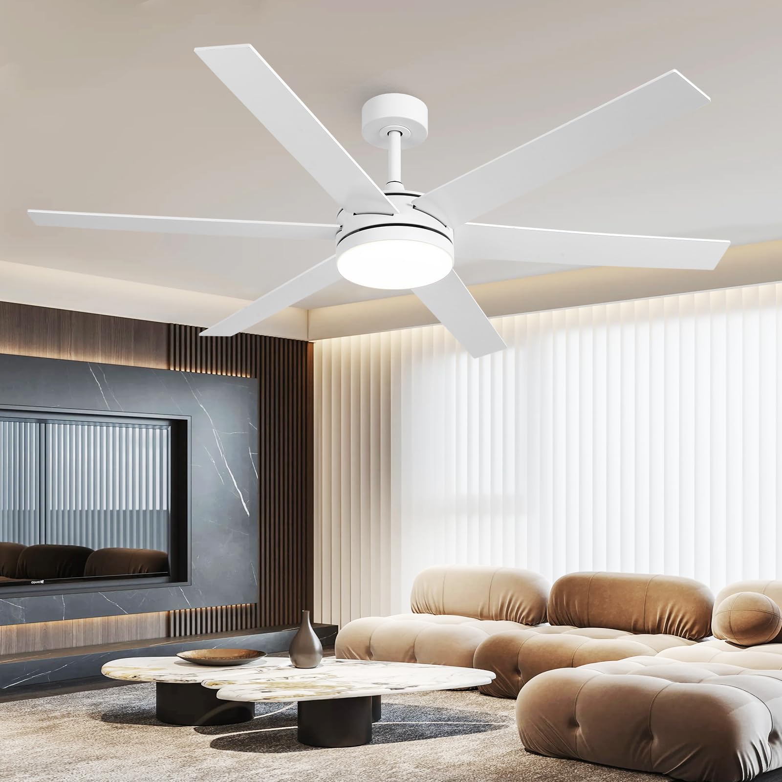 Vaczon 60 Inch Ceiling Fans with Lights and
