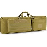 Gonex Double Rifle Case Soft Bag 36"/42'', Tactical Long Gun Backpack with Lockable YKK Zippers, Multi-Pocket Storage, 3-Way Carry, Durable Outdoor Gear Bag