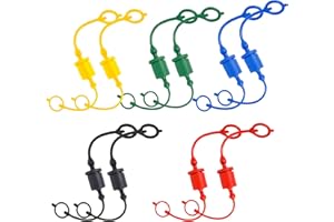 (10 Set) Signite 1/2 ISO A Tractor Hydraulic Hose Caps and Plugs Couplers Male Dust Cap and Female Plug Cover, Quick Disconnects Plug Fitting with Retention Ring Keeps Cap Attached to Hose (5 Colors)