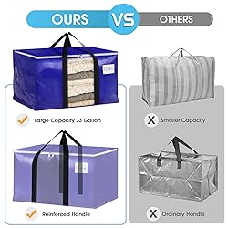 BlissTotes 6 Pack Moving Bags with Clear