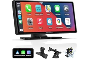 Aphqua Wireless Protable Carplay & Android Auto Backup Camera,9.26'' Portable Car Stereo with Phone Mirroring, Carplay Screen