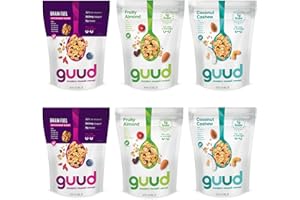 EVOKE GUUD Gluten Free Muesli Cereal Variety Pack, 12 Ounce (Pack of 6), Brain Fuel, Fruity Almond, Coconut Cashew, Vegan, Non-GMO Certified, Kosher
