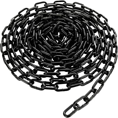 JMIATRY 6mm x 6m Stainless Steel Chain Black Galvanized Welded Link