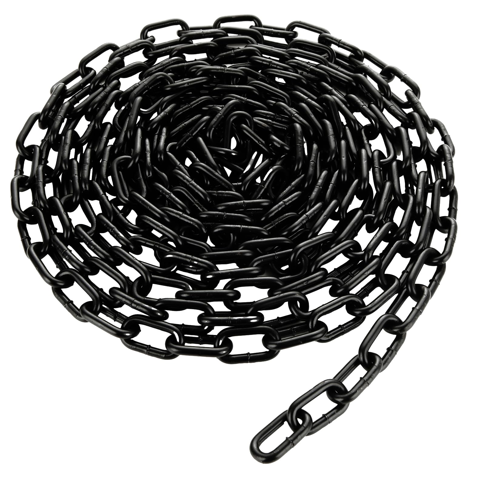 JMIATRY 6 Metres Length 304 Stainless Steel Chain, 6mm Heavy Duty Chain Links, Black Galvanized Steel Welded Link Chains Lift for Fence Gate, Garage Doors, Swing Chains and Bicycle Security Lock