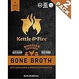 Mushroom Chicken Bone Broth - Collagen & Gelatin Rich Bonebroth for Ketogenic Diet or Paleo Snack w Lion’s Mane & 10g Protein. Gluten Free. Keto. Gut & Digestive Friendly Nutrition from Ancient Source