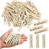 KIMOBER 2.87Inch Large Wooden Clothespins,Sturdy Natural Wooden Craft Peg Pins Clips for Hanging Photos,Paper Crafts,50PCS