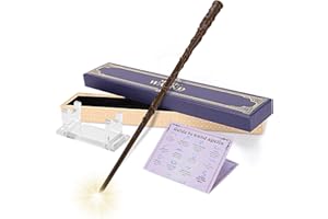 EnrichFun Light Up Wizard Magic Wand Rechargeable Illuminating Witch Wands for Kids Collection Cosplay, with Acrylic Stand, (Erudite)