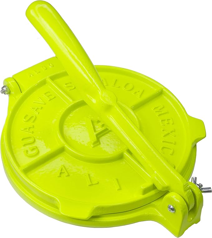 Tortilla Press 8 Inch Lime Color Cast Aluminum Tortilla Maker Heavy