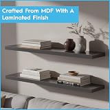 Harbour Housewares Modern Floating Wall Shelf 60cm Pack of 2 Black view 5